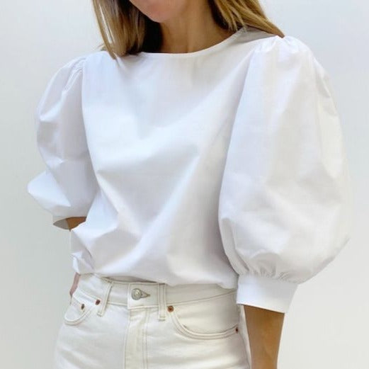 BLUSA BÁSICA MANGA BOMBACHA