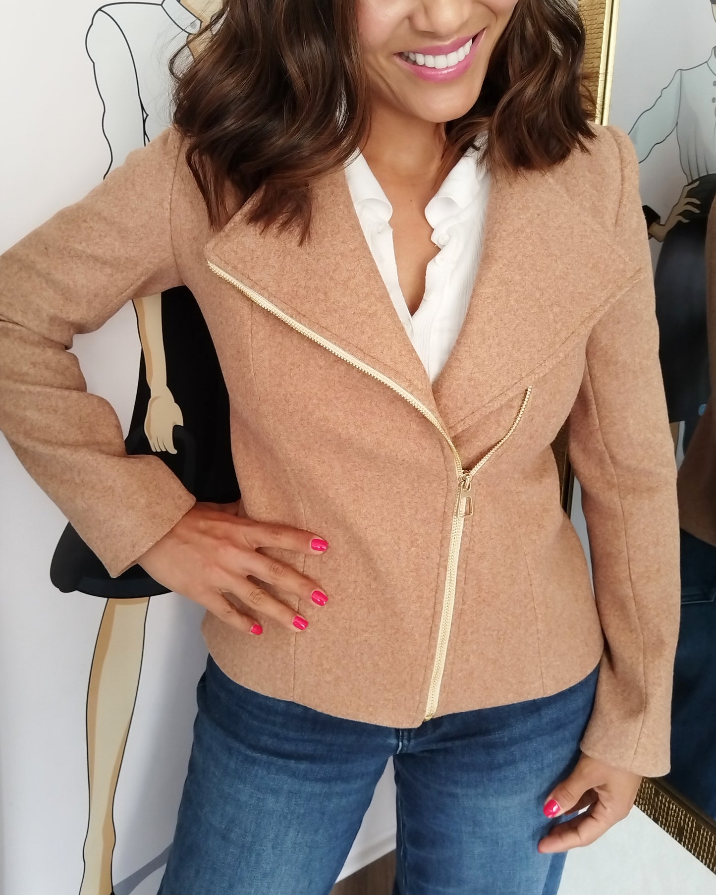 CHAQUETA CRUZADA CREMALLERA