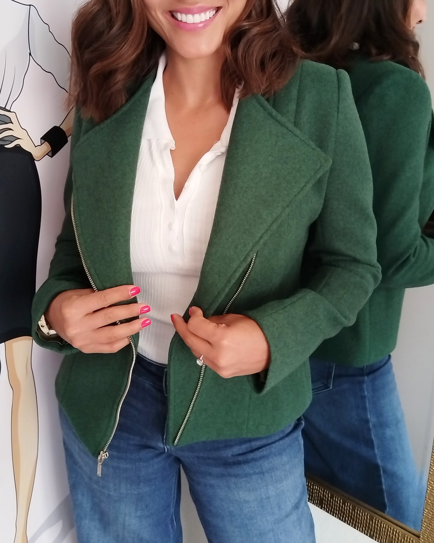 CHAQUETA CRUZADA CREMALLERA