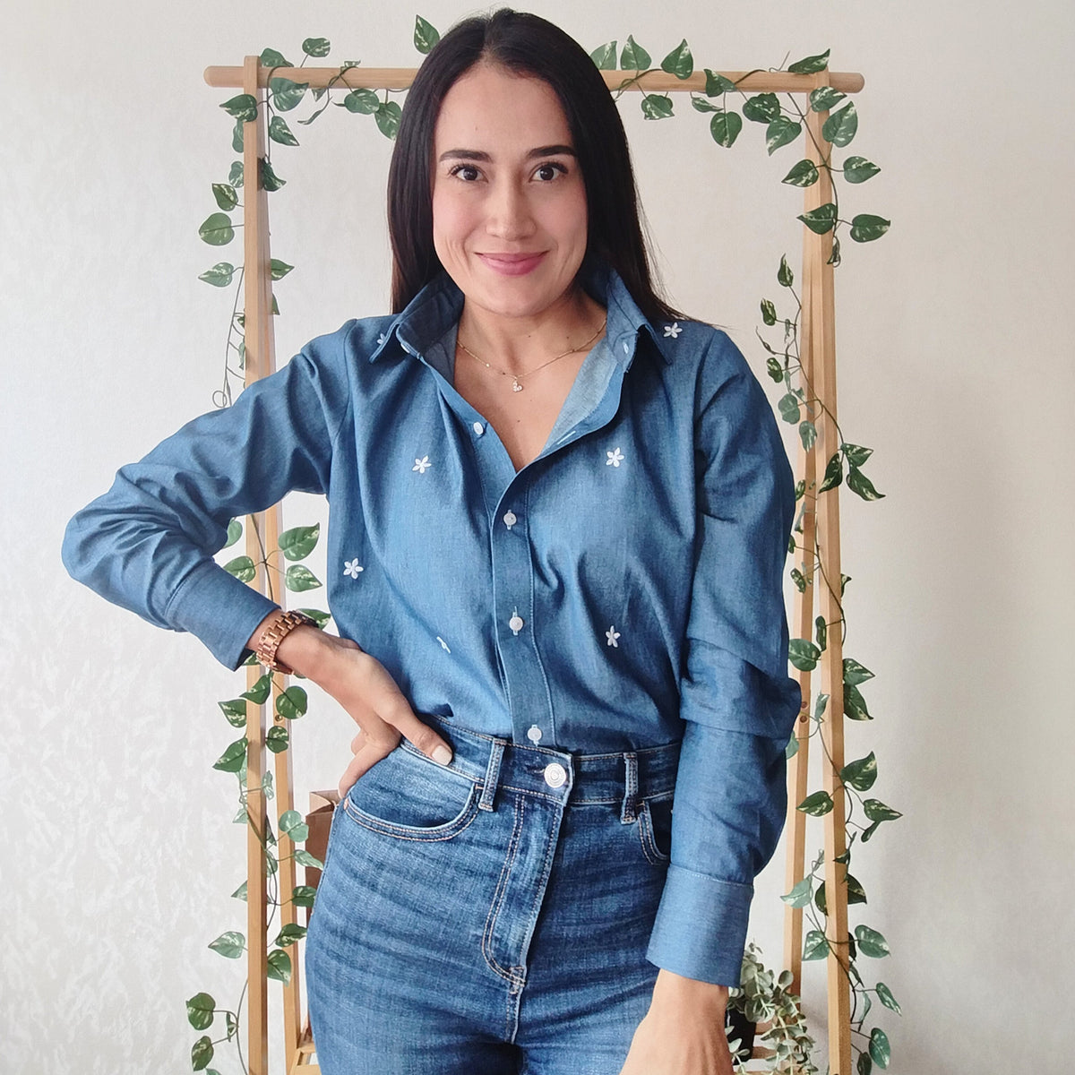 camisa jean para mujer