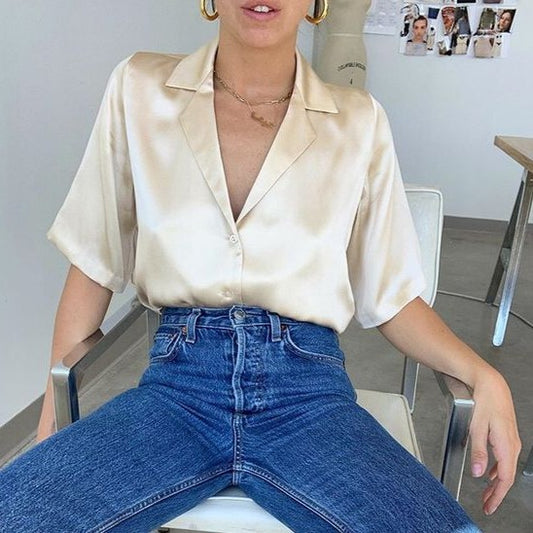 CAMISA SEDA CON SOLAPA