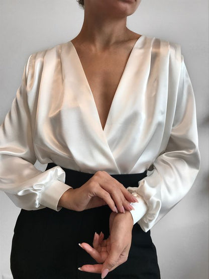 BLUSA CRUZADA SEDA