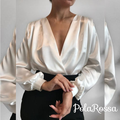BLUSA CRUZADA SEDA