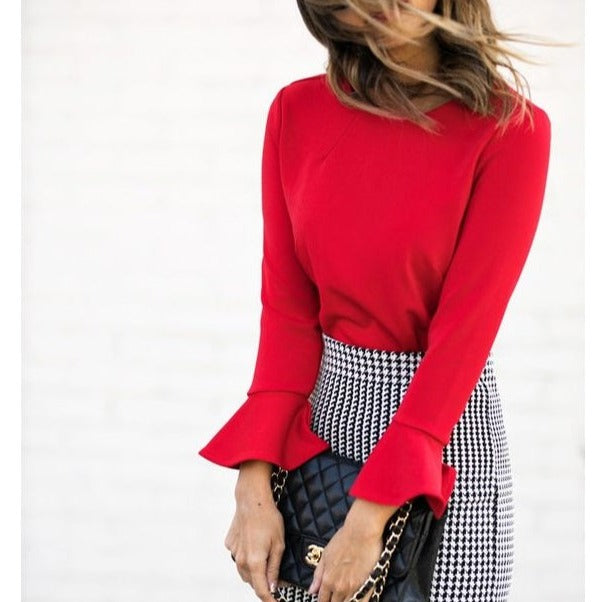 BLUSA MANGA CAMPANA CREPÉ