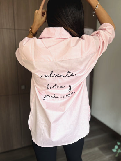 CAMISA FLORA VALIENTE BORDADA