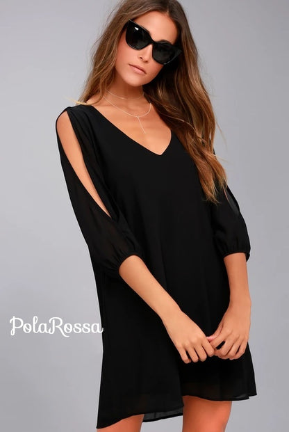 VESTIDO MANGA ABIERTA 3/4