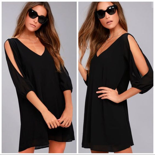 VESTIDO MANGA ABIERTA 3/4