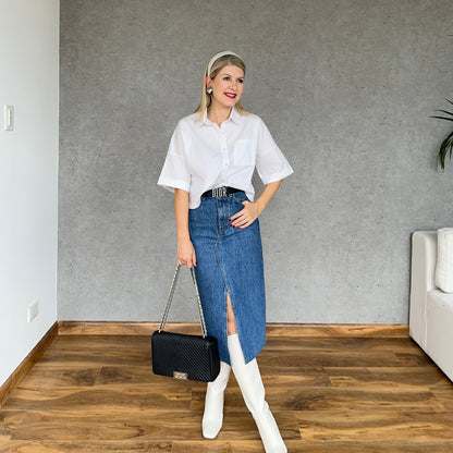 CAMISA CROP MANGA CORTA