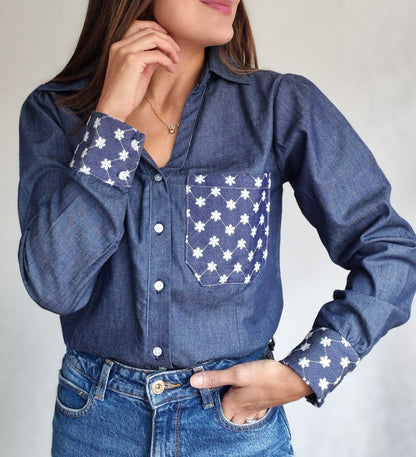 CAMISA DENIM APLIQUE
