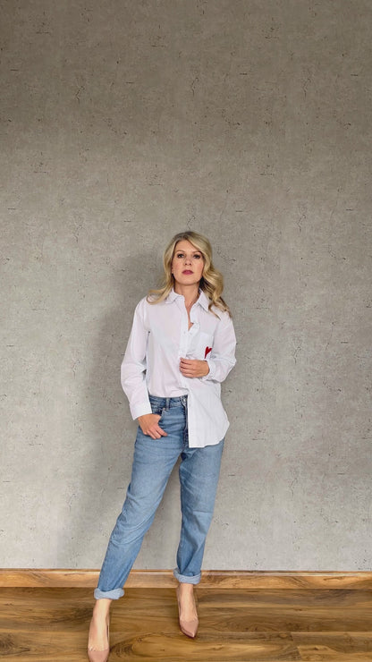 CAMISA FLORA VALIENTE BORDADA